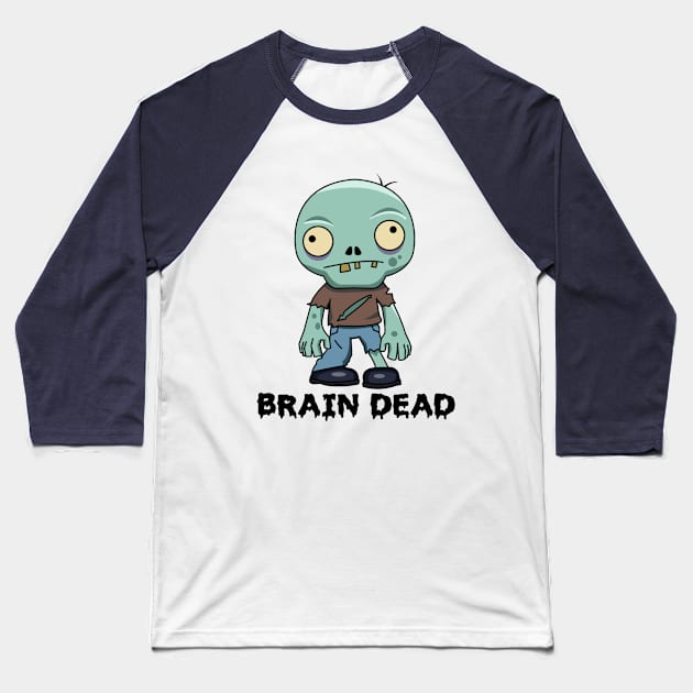 Brain Dead Zombie Baseball T-Shirt by Madam Roast Beef